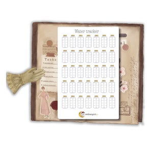 Water Tracker Sticker Sheet | Bullet Journal Sticker, Scrapbook Stickers, Planner Sticker, Stickers for planner, Stickers for journal