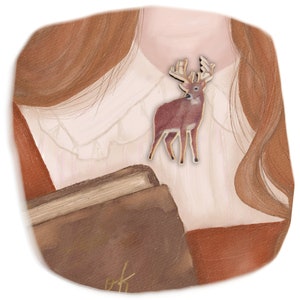 Wooden Deer Pin - Wooden pin | Fall Pin | Handmade pin | Forest pin | Wooden accessories | Wooden badge | Wooden brooch | Wooden gift