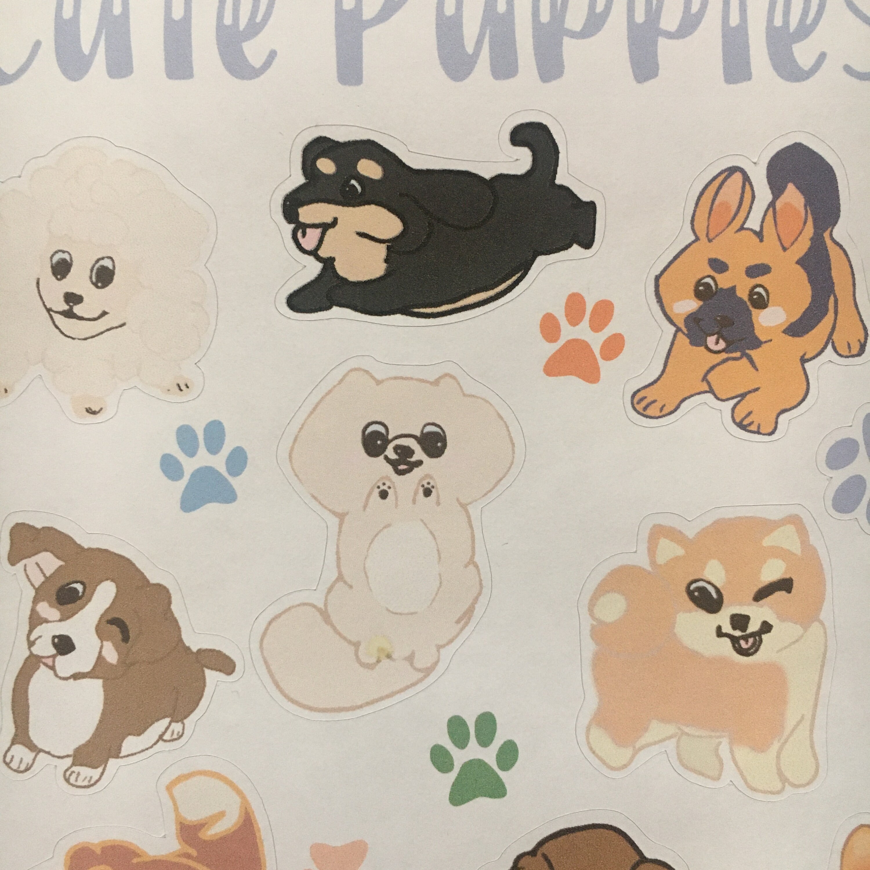 DOWNLOADABLE Cute Puppies Dogs Sticker Sheet Printable | Etsy