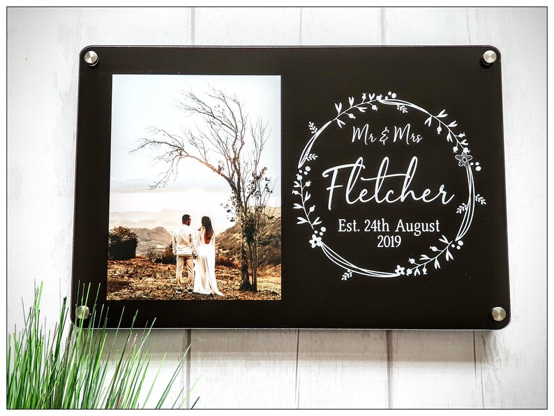 Personalised Photo Frame Wedding Photo Frame Wall Mounted Etsy