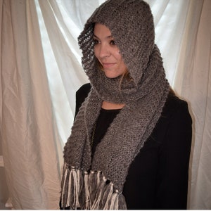 Grey Hooded Scarf