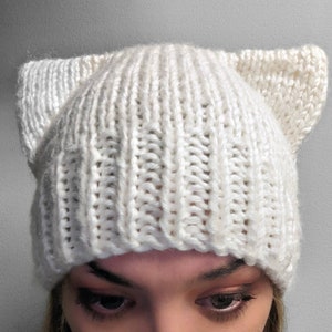White Cat Ear Hat