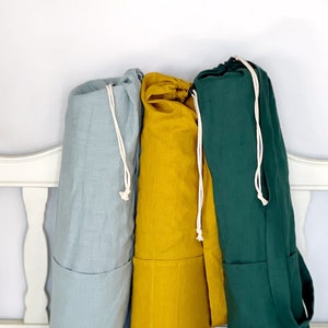 Yoga mat bag with pocket, Linen mat holder for pilates, yoga, gym, Perfect gift for yoga lover