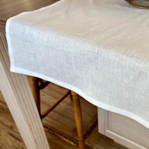 Chemin de table en lin, placement de table blanc, centre de table en lin lavé pour décoration de table de ferme de jardin, idée cadeau