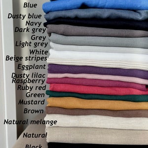 Linen fabric samples, washed linen samples