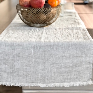 Natural linen table runner in various colours and sizes. Made from 100% natural washed linen.