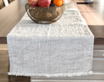 Natural linen table runner in various colours and sizes. Made from 100% natural washed linen.