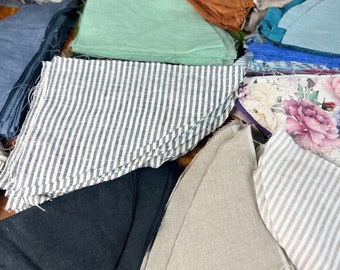 Linen fabric remnants bundle, Linen fabric scraps for quilt , Natural linen for crafting, Patch fabric, Linen pieces, Patchwork, zero waste