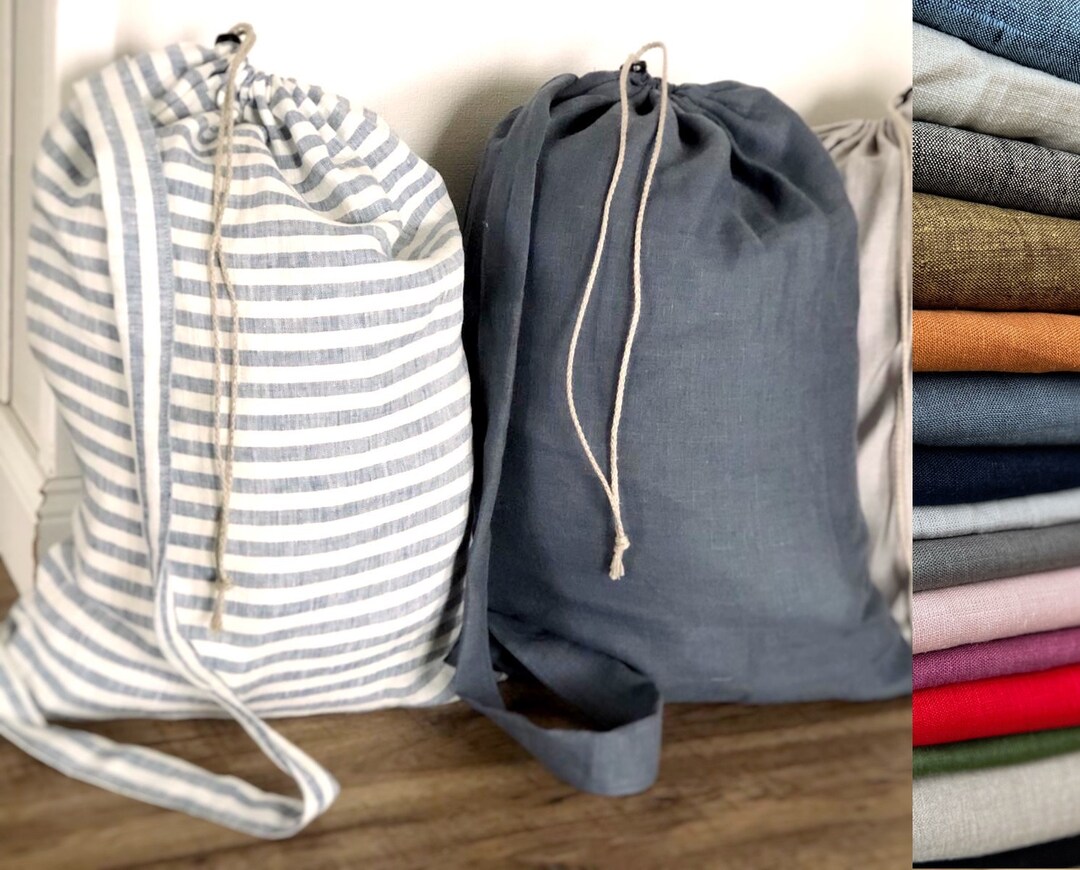 Linen Laundry Bag Large Laundry Bag Linen Bag Washed Linen Bag Laundry Bag With Drawstring Etsy