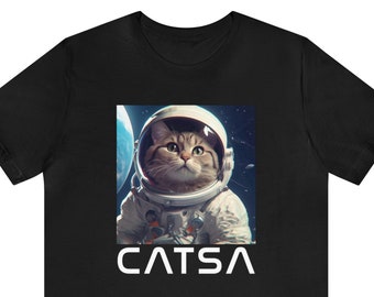 Cat Astronaut Photo T-shirt, CATSA Nasa Shirt, Gift for Space Lover, Kitty Tshirt, Motivational Kitten Pun, Funny Astronomy Tee