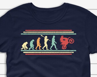 Motocross T-shirt for Men, Dirtbike Shirt, Evolution Dirtbiking Moto Cross Tshirt, Gift for Motocross Rider Unisex Jersey Short Sleeve Tee