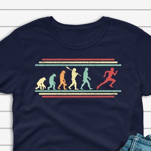 Running T-shirt for Men, Marathon Runner Shirt, Evolution Run Tshirt, Gift for Track & Field Running Dad Unisex Short Sleeve Tee