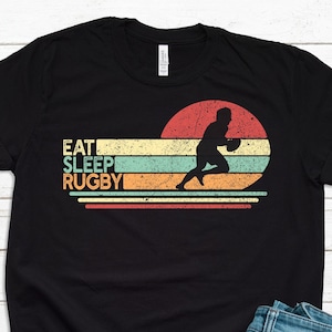 Eat Sleep Rugby T-shirt, Funny Rugby Shirt, Rugby Player Gift, Rugby Fan Tshirt, Unisex Short Sleeve Tee