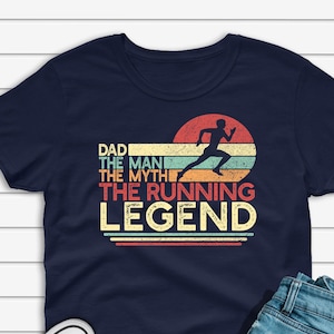 Dad The Man The Myth The Running Legend Shirt Men, Vintage Runner Dad T-shirt, Father's Day Gift for Marathon Run Lover Unisex Tee