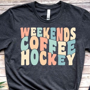 Weekends Coffee Hockey T-shirt for Women, Retro Hockey Mom Shirt Unisex Tee