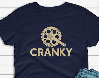 Cranky T-shirt, Funny Bike Shirt, Cycling Shirt, Bike Lover Gift, Cyclist Clothes, BMX, Mountain Bike Unisex Heavy Cotton Tee