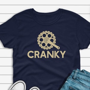 Cranky T-shirt, Funny Bike Shirt, Cycling Shirt, Bike Lover Gift, Cyclist Clothes, BMX, Mountain Bike Unisex Heavy Cotton Tee