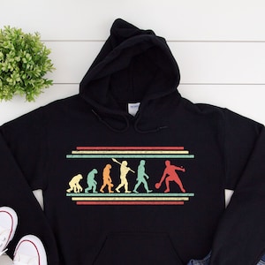 Ping Pong Hoodie, Evolution Table Tennis Shirt for Men, Gift for Ping Pong Player Dad Long Sleeve Unisex Hooded Sweatshirt