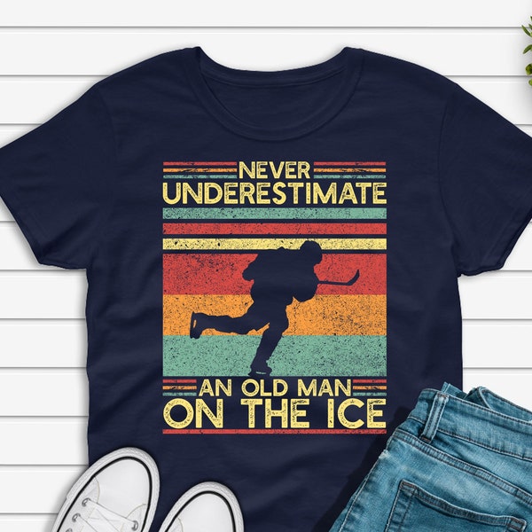 Hockey T-shirt for Men, Ice Hockey Player Dad Father's Day Gift, Hockey Coach Shirt for Him  Unisex Jersey Short Sleeve Tee