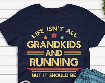 Funny Running Grandpa T-shirt, Runner Shirt for Grandfather 5k Run Tee, Marathon Runner Tshirt