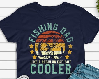 Bass Fishing Dad Shirt, Funny Vintage Fisherman Father's Day Gift, Angler & Angling Fishing Rod Graphic Tee T-shirt for Men