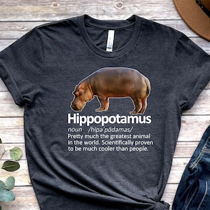 Hippo Funny Definition T-shirt, Cute Hippopotamus Lover Shirt Men Women, Gift for Him Her Who Loves African Wildlife Animals Unisex Tee