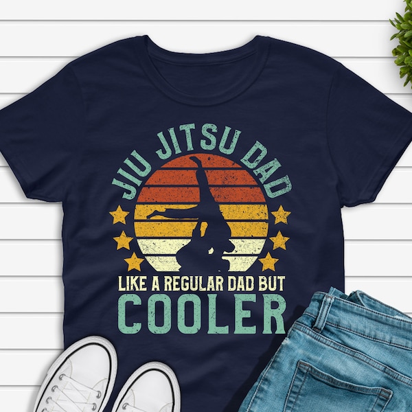 T-shirt papa de Jiu Jitsu, cadeau de père combattant d'arts martiaux vintage drôle pour lui, t-shirt unisexe pour professeur de jiujitsu brésilien BJJ Sensei