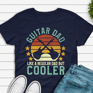Guitar Dad T-shirt, Funny Vintage Electric Guitar Player Father Gift for Him, Retired Guitarist Retirement Musician Shirt Unisex Tee