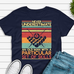 Funny Pool T-shirt for Men, Pool Player Dad Gift, Billiards T-shirt, Billiard Player Grandpa Tshirt, Pool Tournament Tee for Him