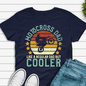 Camisa de papá de motocross, regalo divertido del día del padre de moto de cross vintage, camiseta gráfica de motociclista de moto de cross para hombres