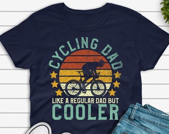 Cycling Dad Shirt, Funny Vintage Cyclist Father&#39;s Day Gift, Bicycle Bike Rider Graphic Tee T-shirt for Men, Biathlon Clothes