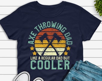 Axe Throwing Dad Shirt, Funny Vintage Axe Thrower Father's Day Gift, Hatchet & Ax Graphic Tee T-shirt for Men