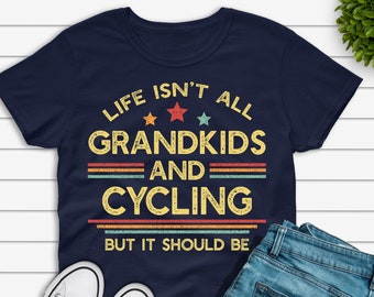Funny Cycling Grandpa T-shirt, Cyclist Shirt for Grandfather, Bike Riding Tee, Bicycle Racing Tshirt