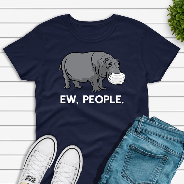 Ew People Hippo Masque Facial T-shirt, Chemise Hippopotame Masqué Hommes Femmes, Drôle Hippo Lover Cadeau Unisexe Tee