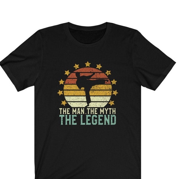 The Man The Myth The Legend Taekwondo T-shirt for Men, Funny Vintage Tae Kwon Do Fighter Shirt, South Korean Martial Arts Gift Graphic Tee