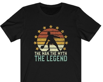 The Man The Myth The Legend Ping Pong T-shirt for Men, Funny Vintage Table Tennis Player Shirt for Dad, Pingpong Grandpa Gift Graphic Tee