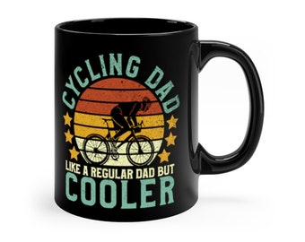 Cycling Dad Like a Regular Dad But Cooler, Vintage Retired Bike Rider & Bicycle Cyclist Father's Day Retirement Gift for Him Coffee Mug 11oz