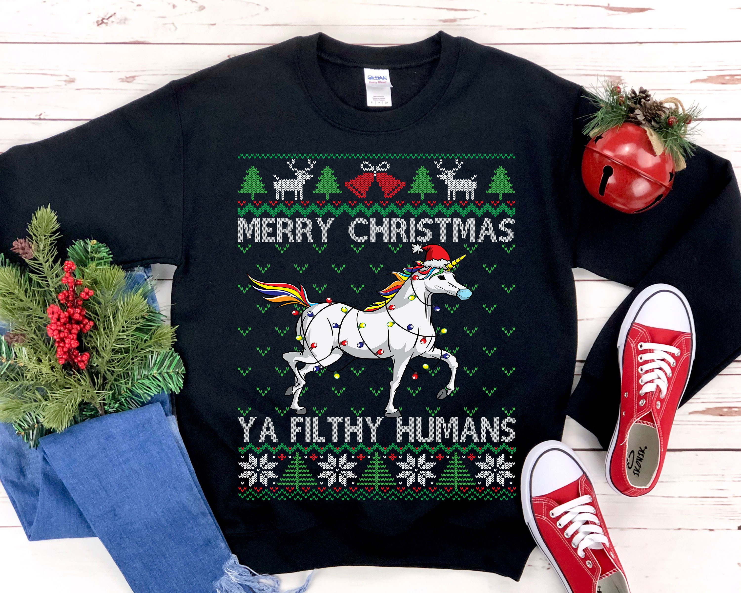 Unicorn Christmas Sweater - Etsy