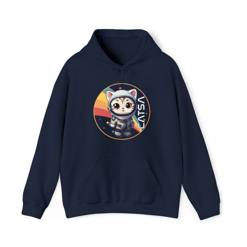 CATSA Cute Retro Cat Astronaut NASA Hoodie, Space Lover Gift, Kitten ...
