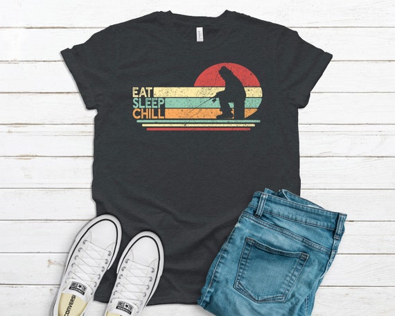 Eat Sleep Chill T-shirt, Funny Ice Fishing Shirt, Ice Fisherman