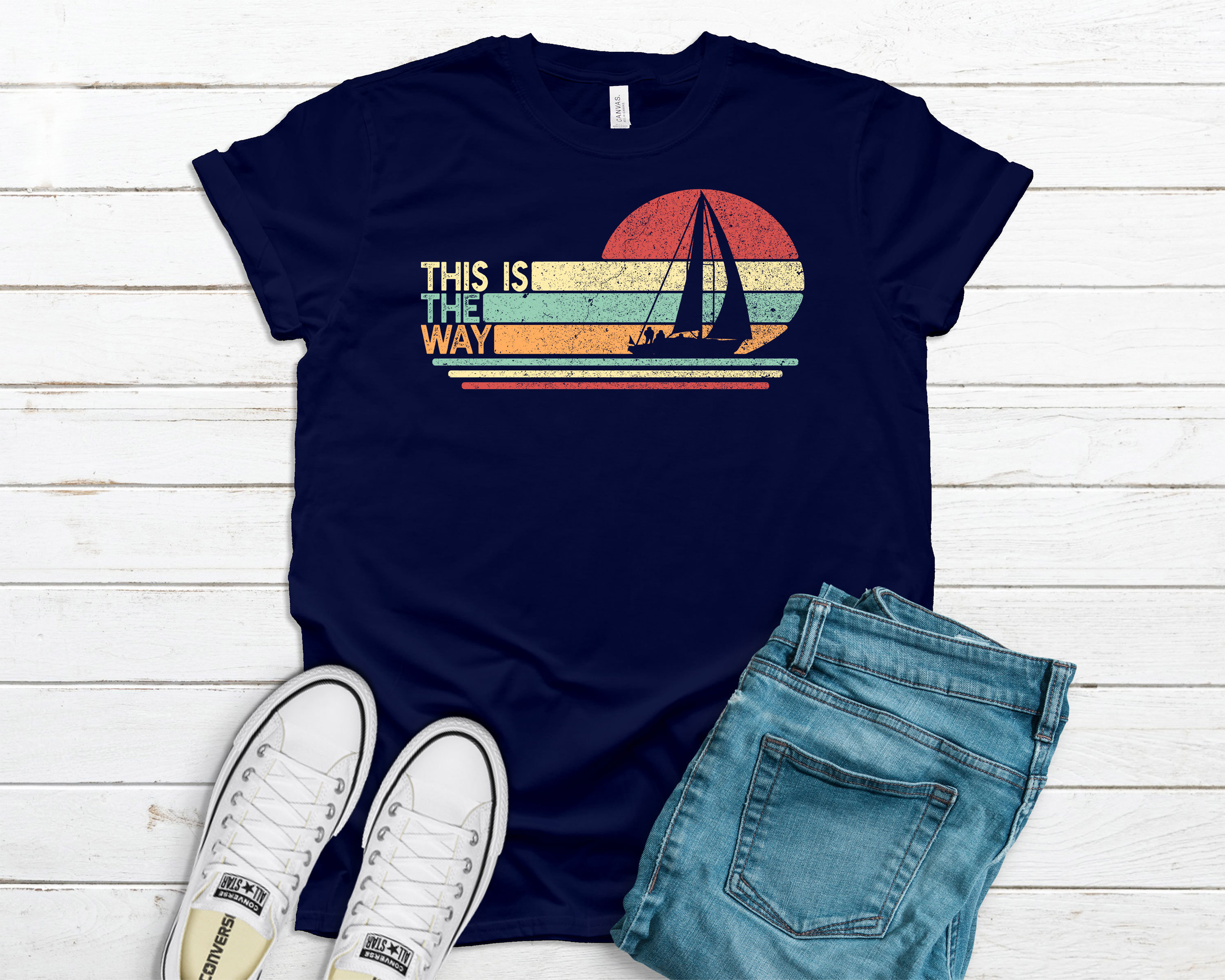 This Is The Way Sailing T-Shirt for Men, Funny Sail Boat Shirt, Sailor Dad Gift for Him unisex Short Sleeve Tee