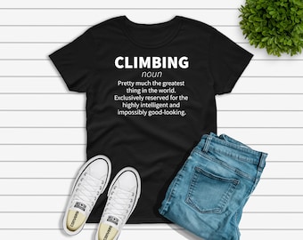 Rock Climbing Definition T-shirt, Funny Rock Climber Gift for Him or Her, Bouldering Shirt, Unisex Heavy Cotton Tee