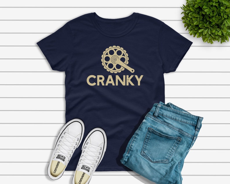 Cranky T-shirt, Funny Bike Shirt, Cycling Shirt, Bike Lover Gift, Cyclist Clothes, BMX, Mountain Bike Unisex Heavy Cotton Tee