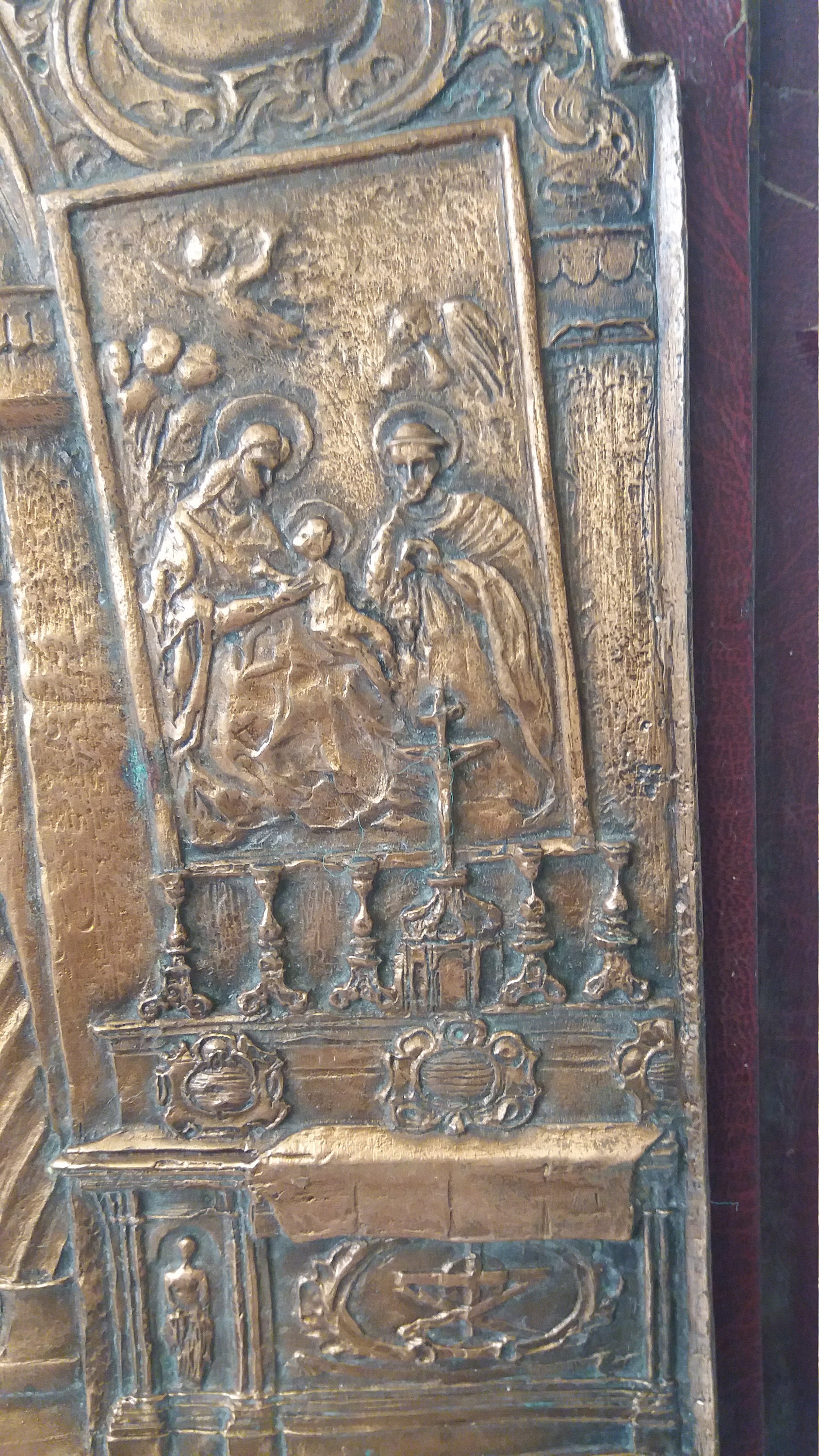 Vintage Embossed Metal Work Copper Painting Shows Church of Etsy