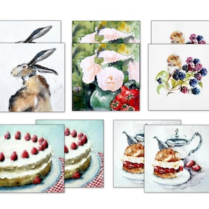 10 cartes d'art de luxe, lot multiple, ensemble, toute occasion, merci, anniversaire, intérieur vierge, motifs assortis, amis, famille, notes, cadeaux