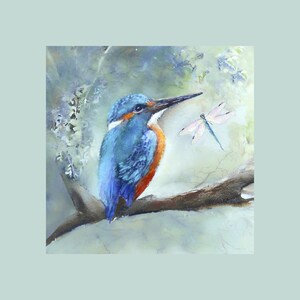 Grote wenskaart, kunstkaart, voor verjaardag, bedankt, housewarming, voor mannen, vrouwen, vogelkunst, aquarel, blanco binnenkant, prachtige kaarten