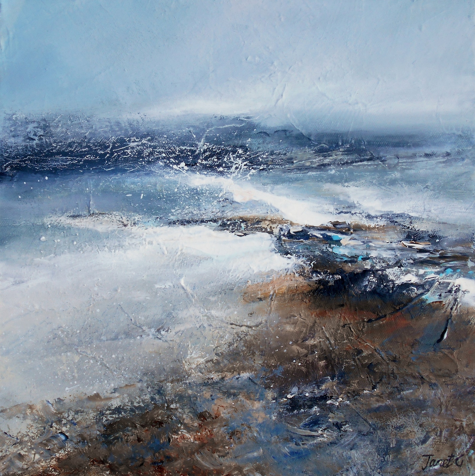 Encadré Coastal Abstract Art Seascape Semi Abstract Sea Etsy