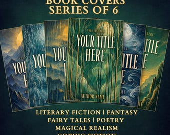 Dark Academia Fantasy Book Covers Set, Atmospheric Fairytale Gothic Ebook Bundle (6 Covers)