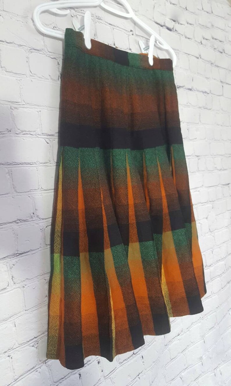Vintage 1970/'s Reversible Pleated Skirt Kilt Style Skirt Plaid Vintage Skirt
