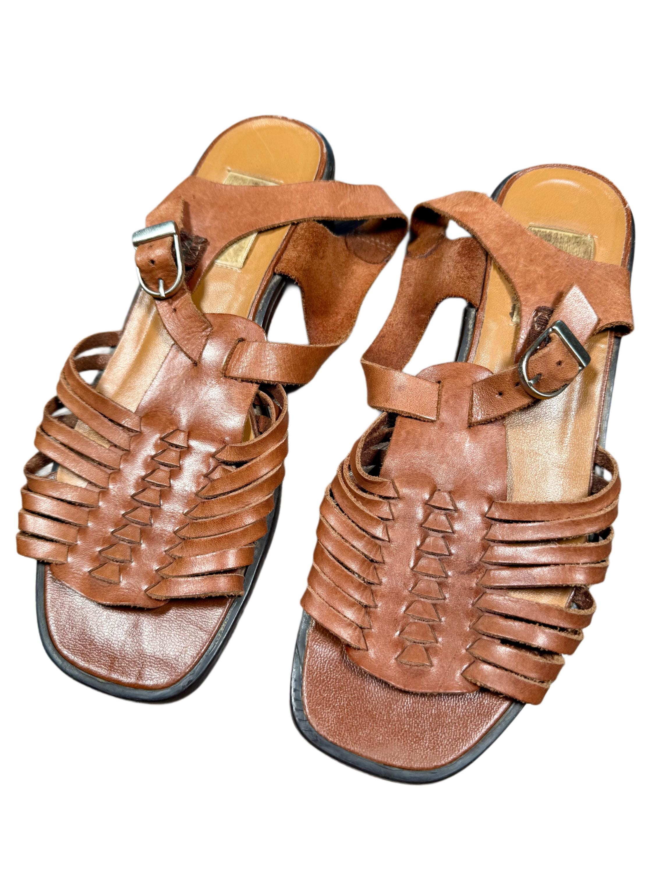Sandals mens new size 7.5M Zengara leather buckle Zengara Mens Brown Leather Oxfords Shoes 9.5 M | eBay main image 3